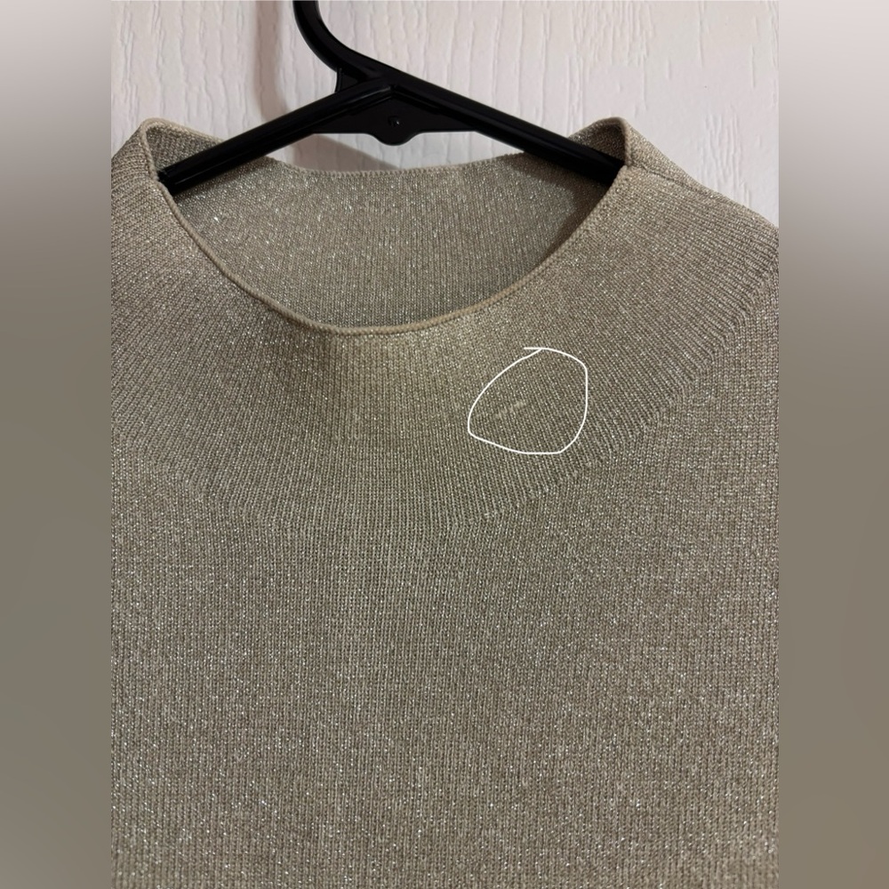 COS Cropped Knitted Shiny Cream High Neckline Sleeveless Top Size XS - Picture 13 of 13